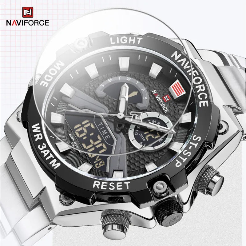 Men's Watches Luxury Quartz Fashion Sport Stainless Steel Strap Wrist Watch Waterproof Watch Gift