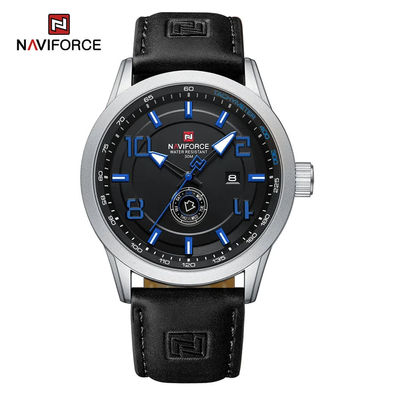 Men's Watches Simple Fashion Waterproof PU Strap Luminous Date Week Male Quartz Wristwatch