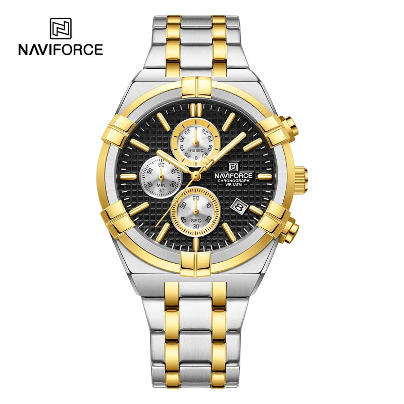 Original Men's Watches Waterproof Classics Quartz Wristwatches Stainless Steel Luminous Chronograph Watch