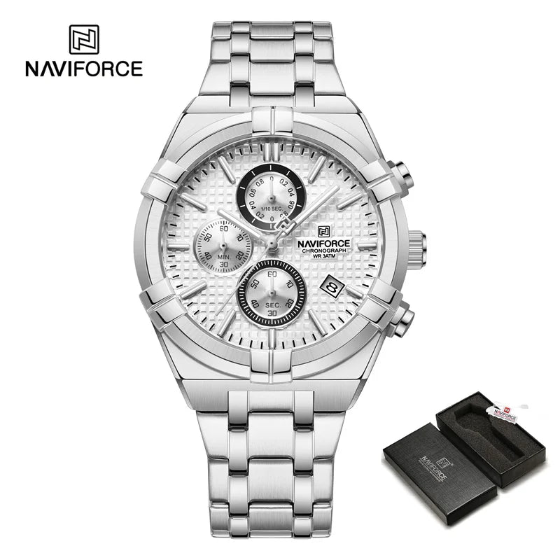 Original Men's Watches Waterproof Classics Quartz Wristwatches Stainless Steel Luminous Chronograph Watch