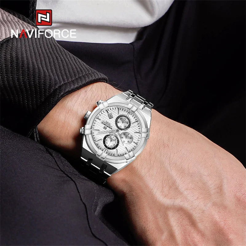 Original Men's Watches Waterproof Classics Quartz Wristwatches Stainless Steel Luminous Chronograph Watch