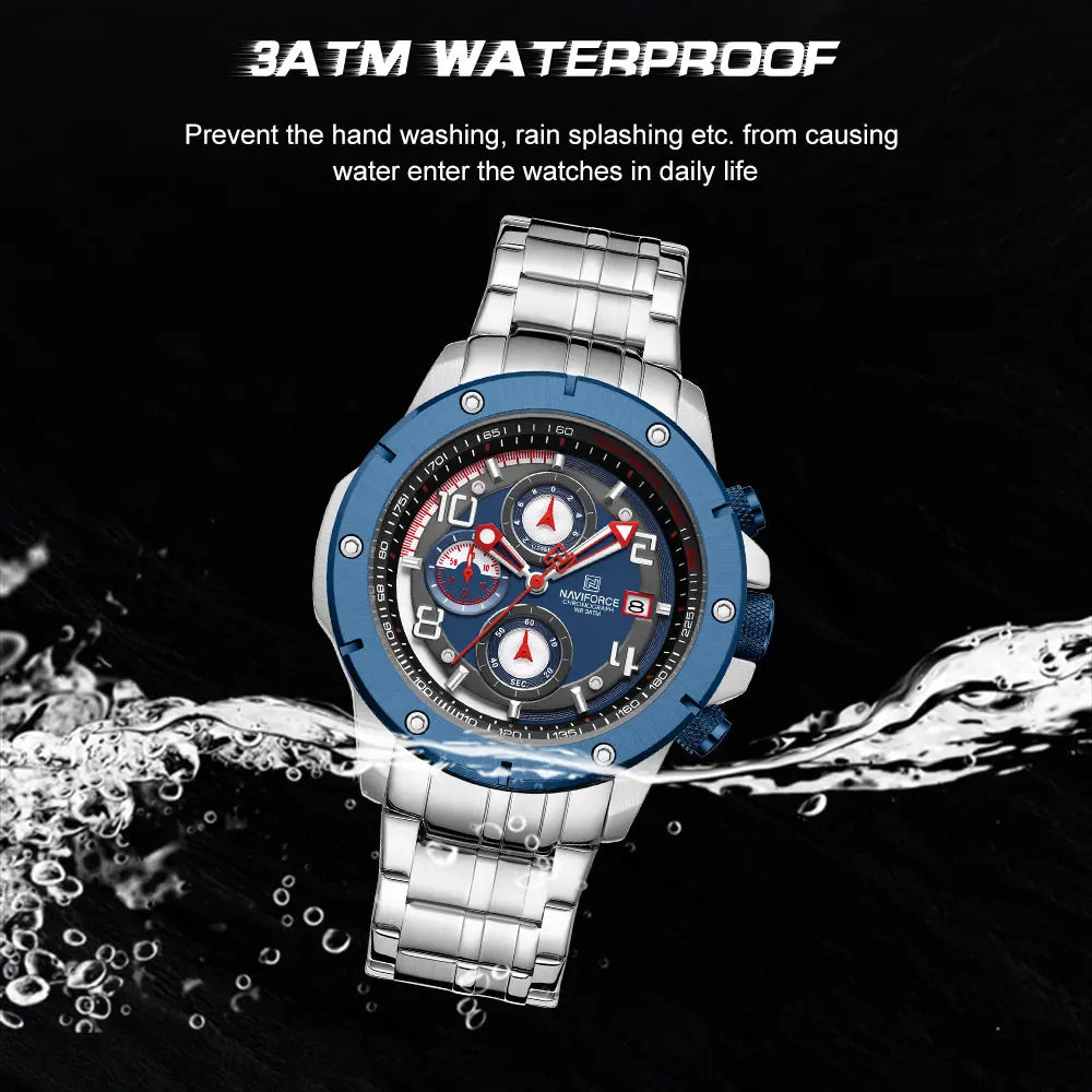 Quartz Watch Business Wristwatch Steel Casual Chronograph Watch Fashion Luxury Waterproof