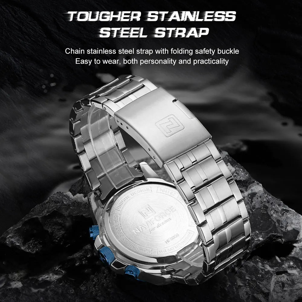 Quartz Watch Business Wristwatch Steel Casual Chronograph Watch Fashion Luxury Waterproof