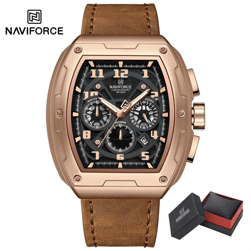 Sport Chronograph Wristwatch Men Leather Strap Quartz Watches Man Business Watch Waterproof Wrist watches