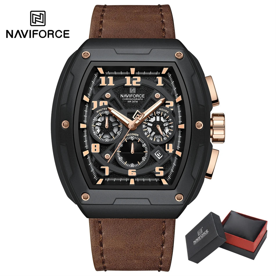 Sport Chronograph Wristwatch Men Leather Strap Quartz Watches Man Business Watch Waterproof Wrist watches