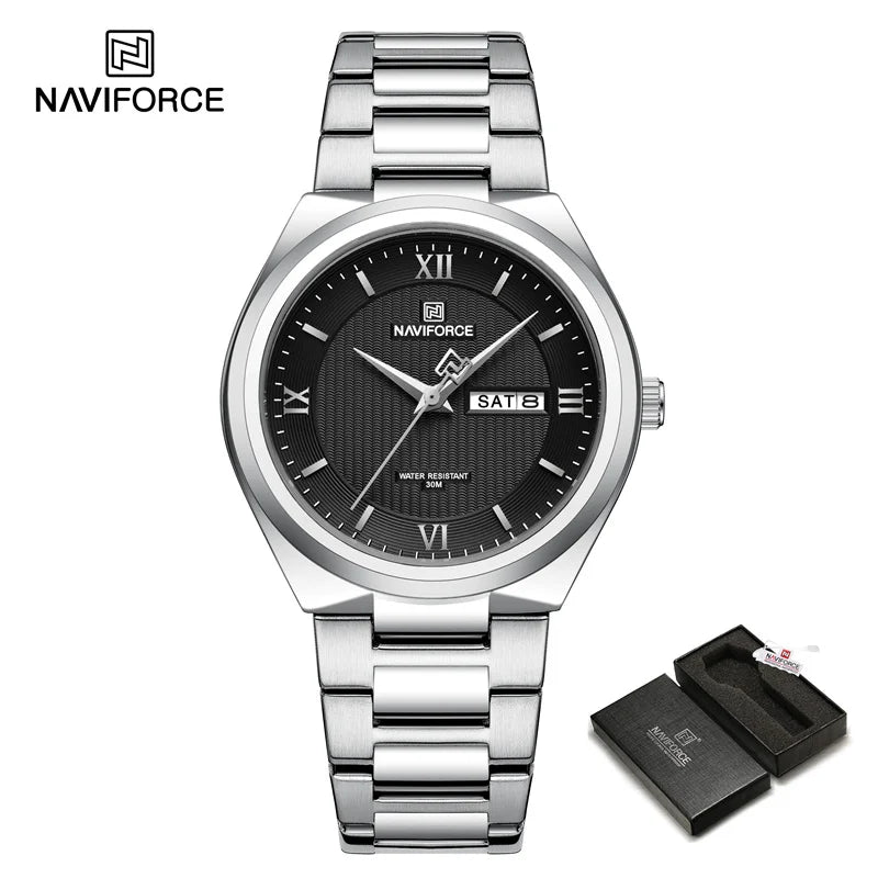 Luxury Men's Watches Business Quartz Stainless Steel Strap Waterproof Date Male Wristwatch