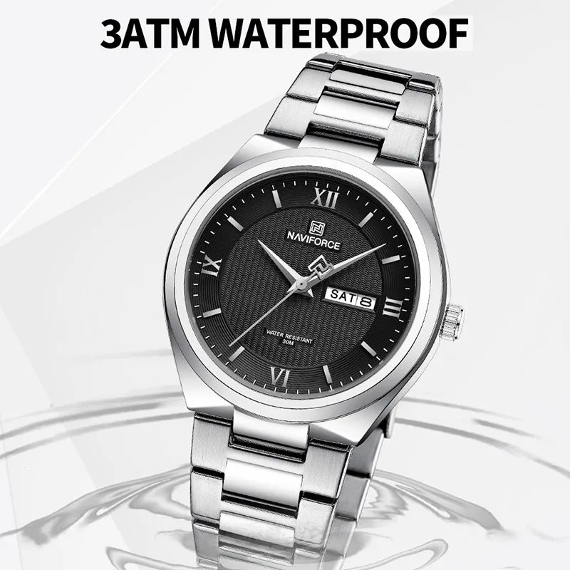 Luxury Men's Watches Business Quartz Stainless Steel Strap Waterproof Date Male Wristwatch