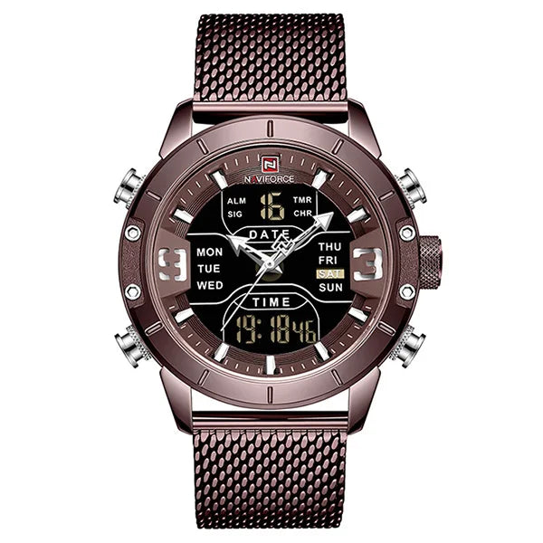 Men Leather Waterproof Quartz Wristwatches Military Sport Men’s Watches Date