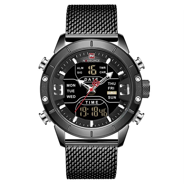 Men Leather Waterproof Quartz Wristwatches Military Sport Men’s Watches Date