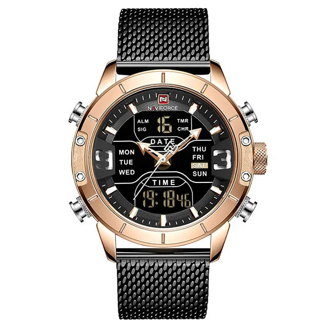 Men Leather Waterproof Quartz Wristwatches Military Sport Men’s Watches Date