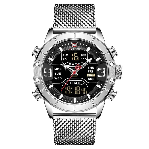 Men Leather Waterproof Quartz Wristwatches Military Sport Men’s Watches Date