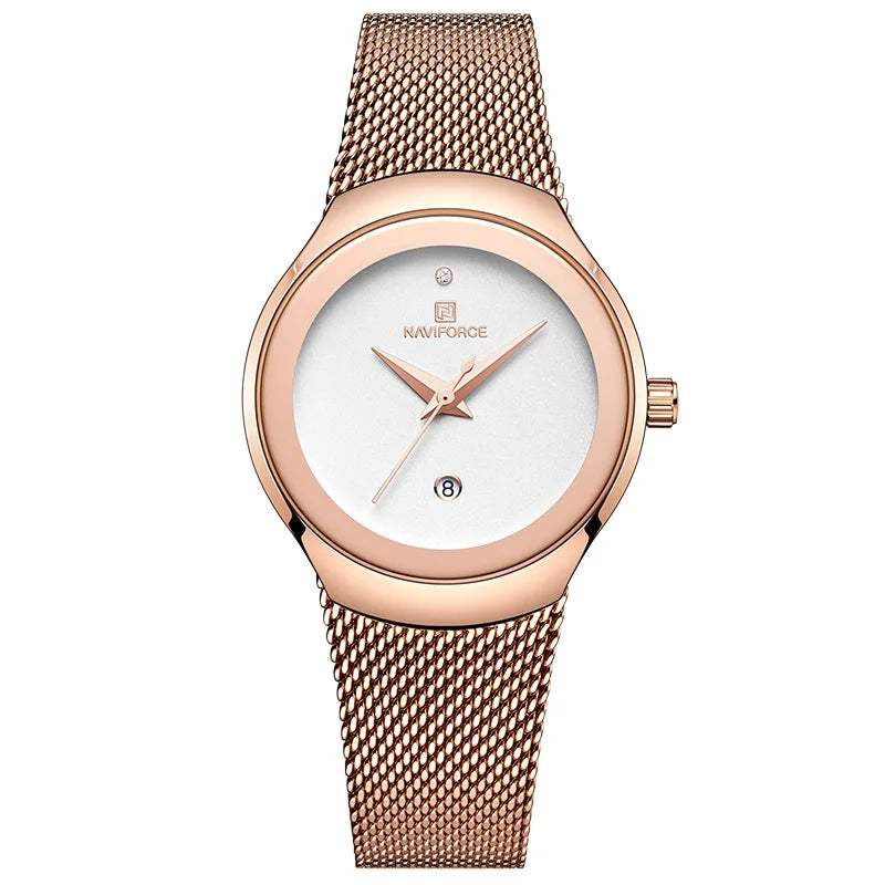 Watch Women Fashion Dress Quartz Watches Lady Stainless Steel Waterproof Wristwatch Simple Girl Watch