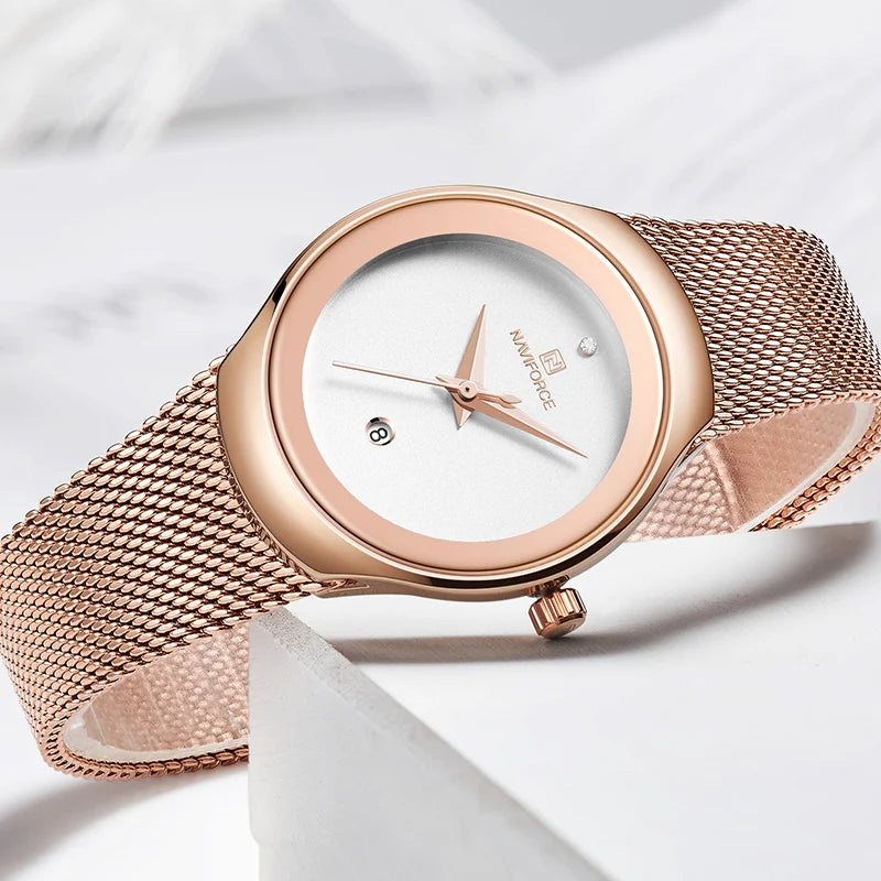 Watch Women Fashion Dress Quartz Watches Lady Stainless Steel Waterproof Wristwatch Simple Girl Watch