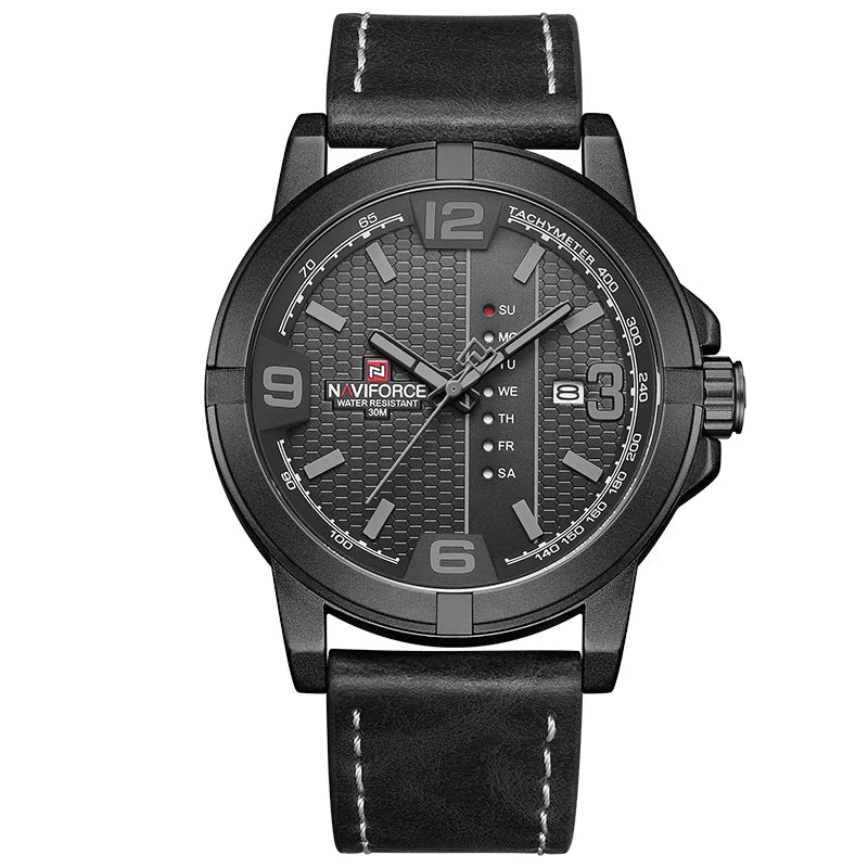 Watches for Men Casual Quartz Watch Men's Leather Waterproof Wristwatch Men Watch