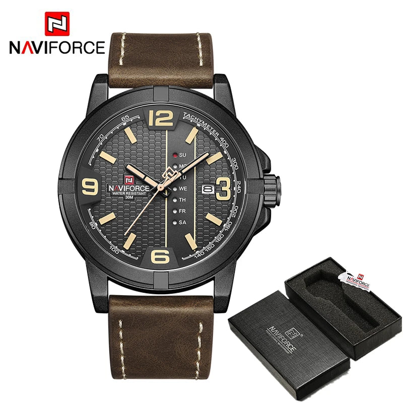 Watches for Men Casual Quartz Watch Men's Leather Waterproof Wristwatch Men Watch