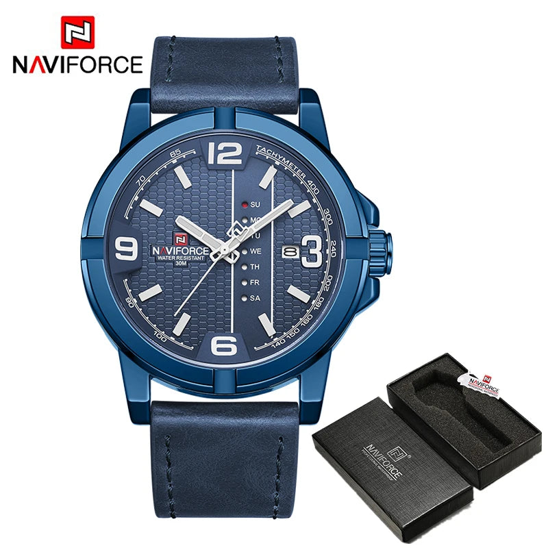 Watches for Men Casual Quartz Watch Men's Leather Waterproof Wristwatch Men Watch