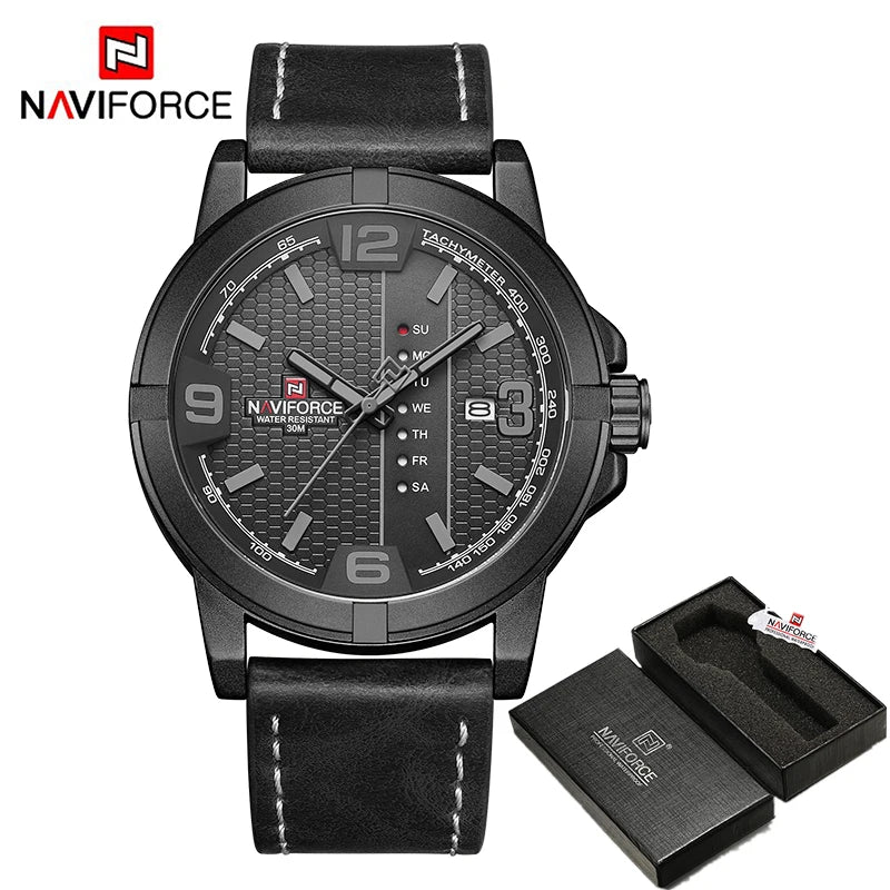 Watches for Men Casual Quartz Watch Men's Leather Waterproof Wristwatch Men Watch