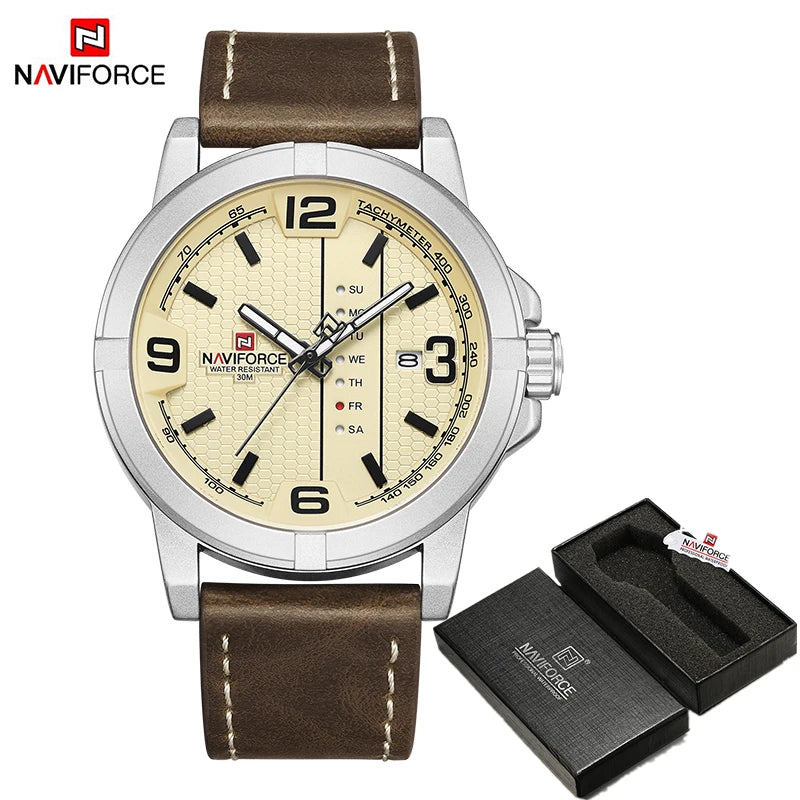 Watches for Men Casual Quartz Watch Men's Leather Waterproof Wristwatch Men Watch