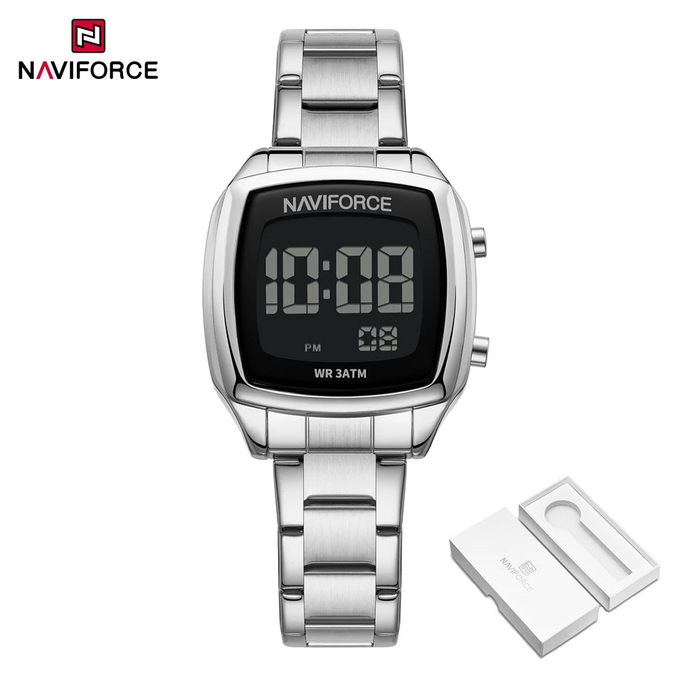 Women's Digital Display Watches Stainless Steel Women Fashion Digital Clock Casual Ladies Electronic Watch