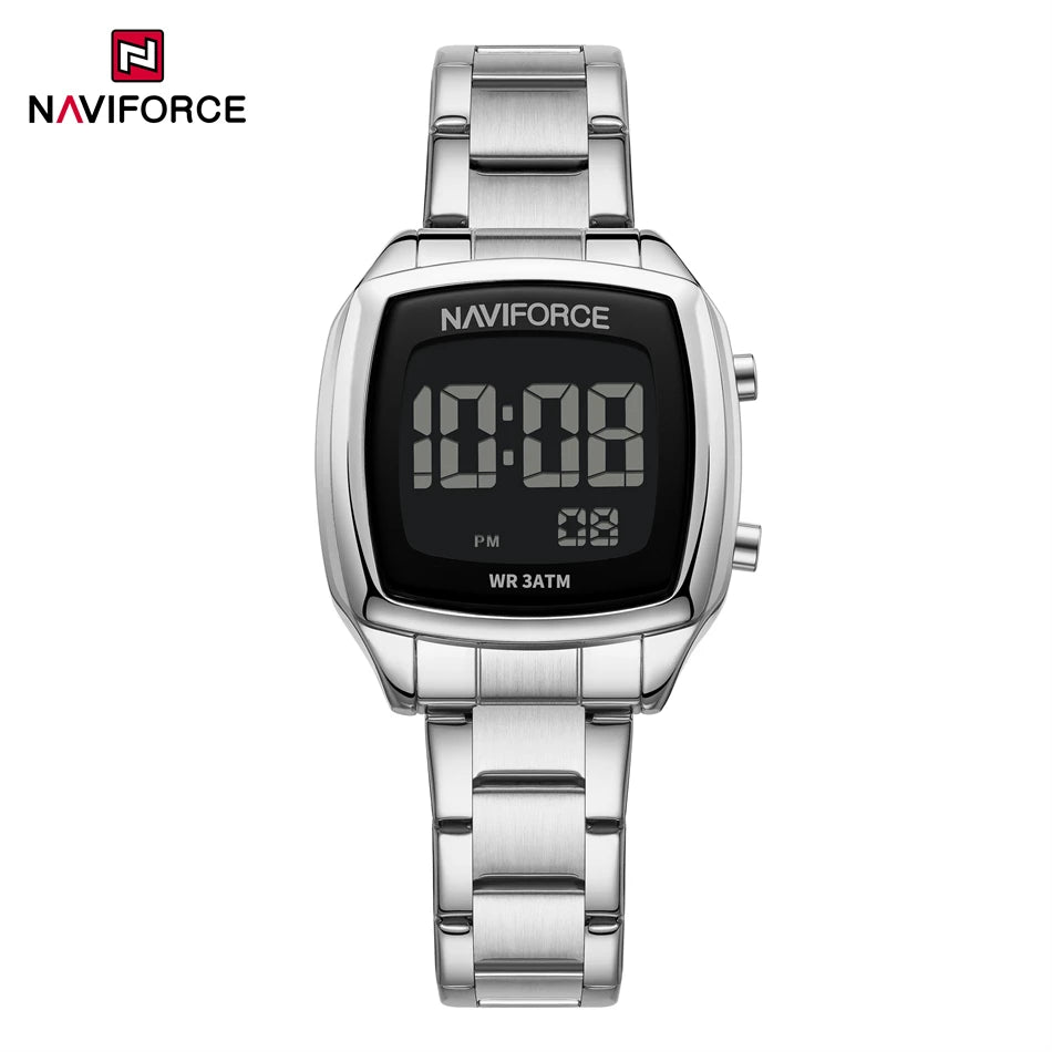 Women's Digital Display Watches Stainless Steel Women Fashion Digital Clock Casual Ladies Electronic Watch