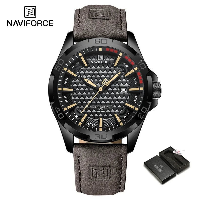 Men Watches Leather Strap Male Waterproof Military Wristwatch Quartz Date Watch