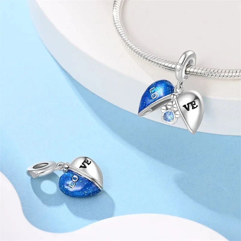 New Silver Heart Shaped Cat Claw Butterfly Four Leaf Clover Charms Beads Fit Charm Original Bracelets DIY Jewelry