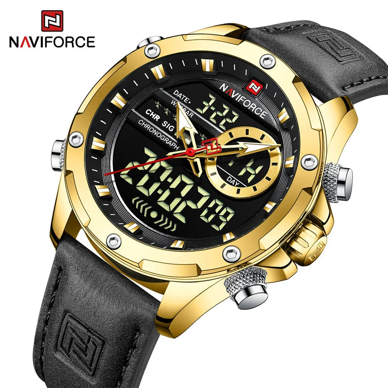 New Arrival Original Design Naviforce Watches Luxury Leather strap Casual Business Men's Clock Male Sport Waterproof Wristwatch