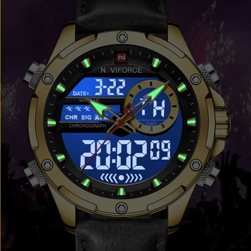 New Arrival Original Design Naviforce Watches Luxury Leather strap Casual Business Men's Clock Male Sport Waterproof Wristwatch