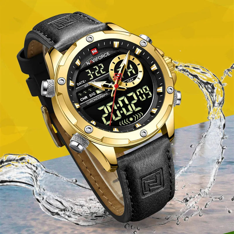 New Arrival Original Design Naviforce Watches Luxury Leather strap Casual Business Men's Clock Male Sport Waterproof Wristwatch