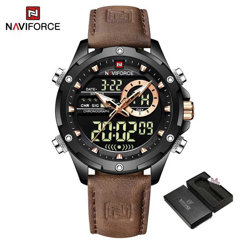 New Arrival Original Design Naviforce Watches Luxury Leather strap Casual Business Men's Clock Male Sport Waterproof Wristwatch