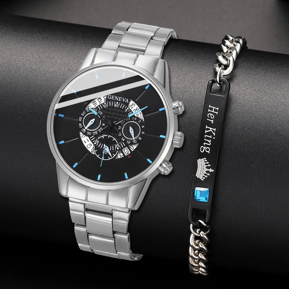 New Hot Watches Fashion Men Stainless Steel Watch Luxury Calendar Quartz Wristwatch Business Watches Man Clock Relogio Masculino