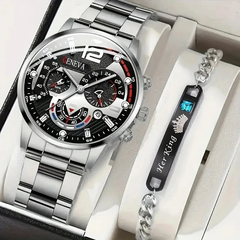 New Hot Watches Fashion Men Stainless Steel Watch Luxury Calendar Quartz Wristwatch Business Watches Man Clock Relogio Masculino