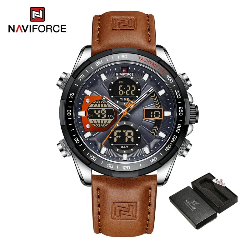 New NAVIFORCE Fashion Military Watches for Men Chronograph Watch Waterproof Quartz WristWatch  Gift