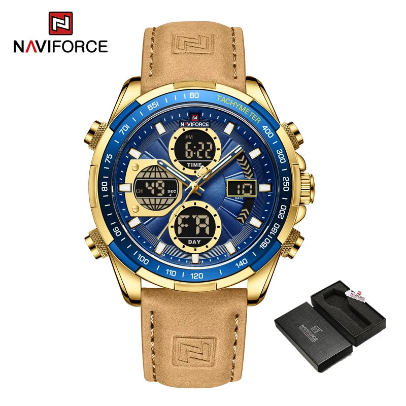 New NAVIFORCE Fashion Military Watches for Men Chronograph Watch Waterproof Quartz WristWatch  Gift