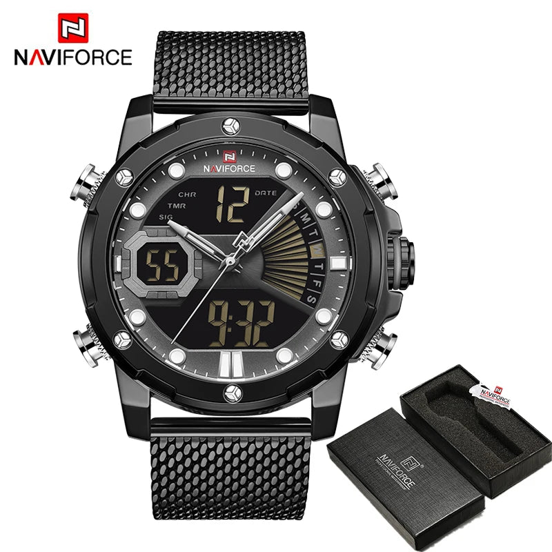 New Watches Quartz Men's Watch Waterproof Big Sport Wristwatches Stainless Steel Date