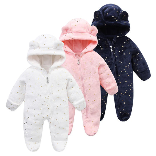 Cozy Baby Rompers - Winter Hooded Overalls for Newborns & Toddlers