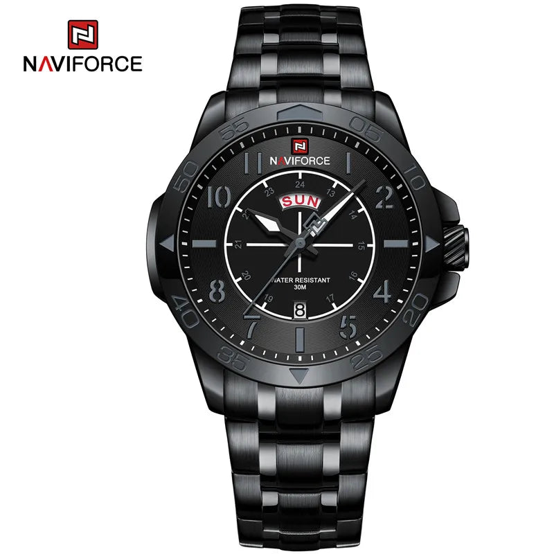 Navi force New Design Sport Watches for Men Fashion Waterproof Stainless Steel Quartz Wristwatch