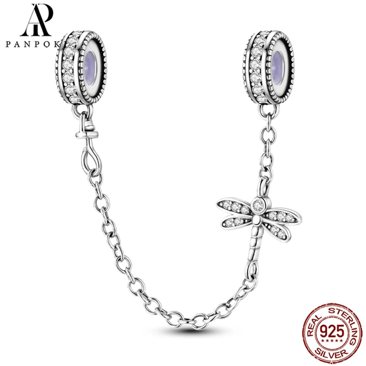 925 Sterling Silver Safety Chain Charm Fits Bracelets Women Jewellery Gift