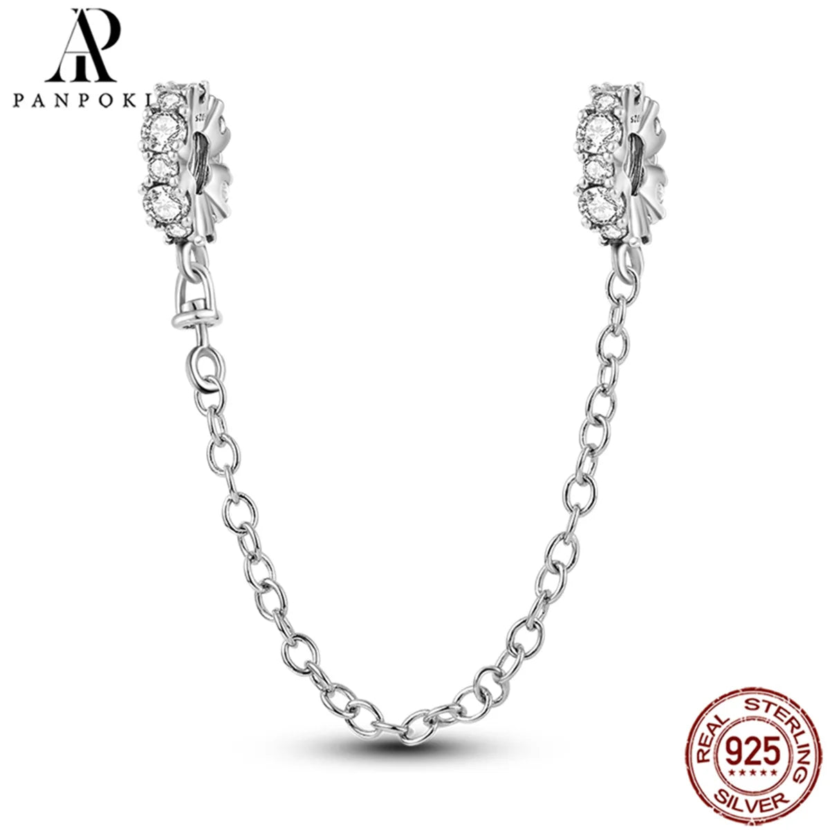 925 Sterling Silver Safety Chain Charm Fits Bracelets Women Jewellery Gift