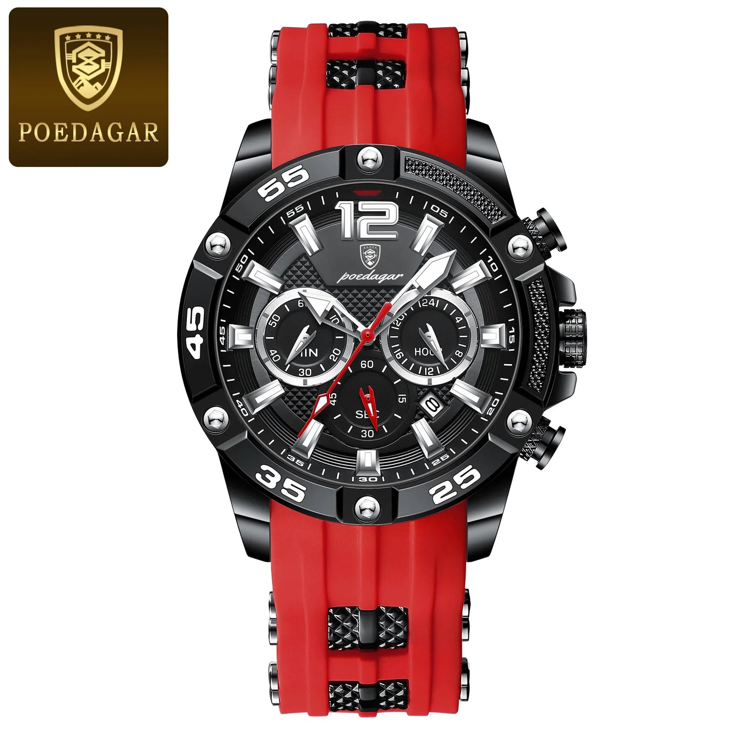 POEDAGAR Casual Men Watch Luxury Waterproof Luminous Chronograph Date Man Wristwatch Military Quartz Men's Watches High Quality