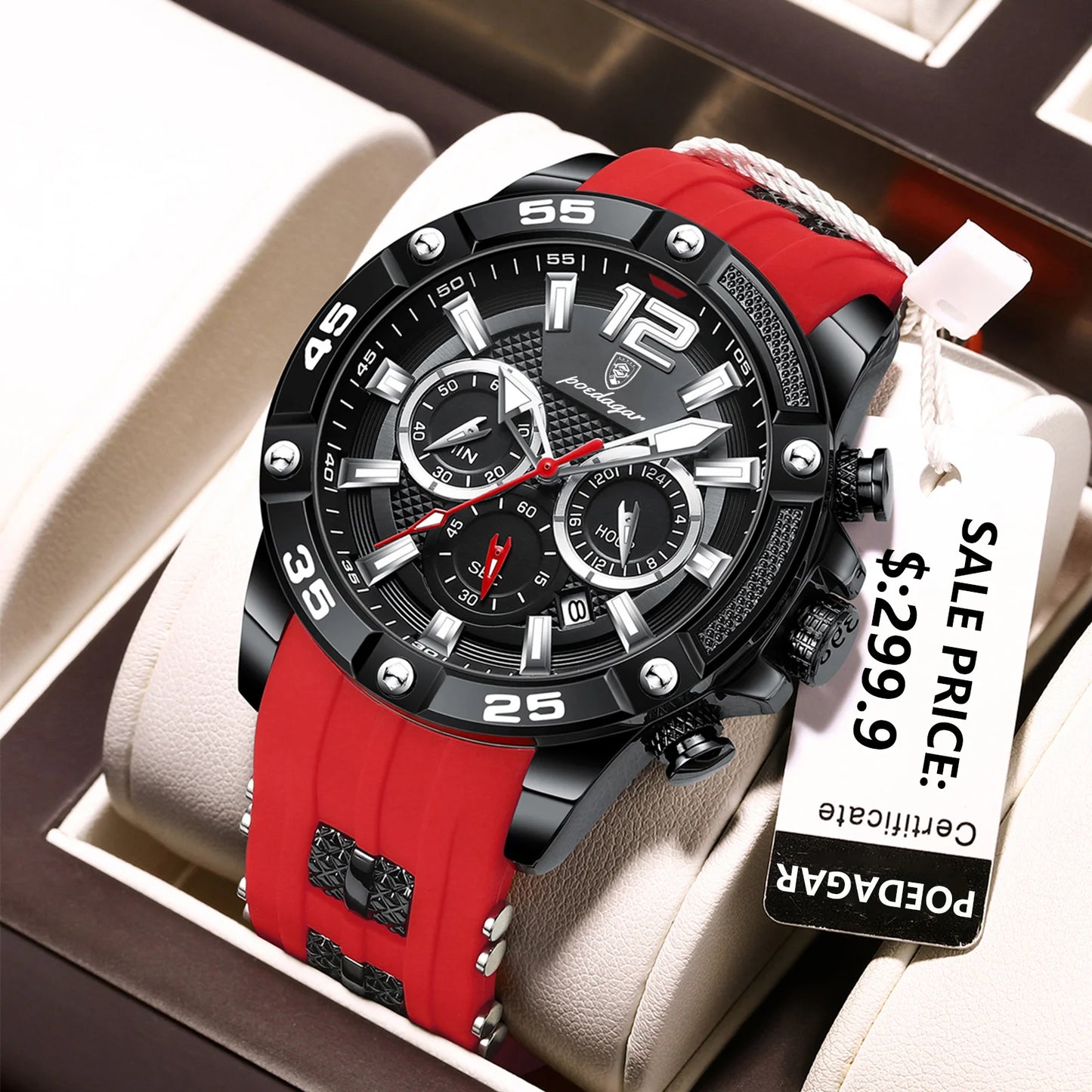 POEDAGAR Casual Men Watch Luxury Waterproof Luminous Chronograph Date Man Wristwatch Military Quartz Men's Watches High Quality