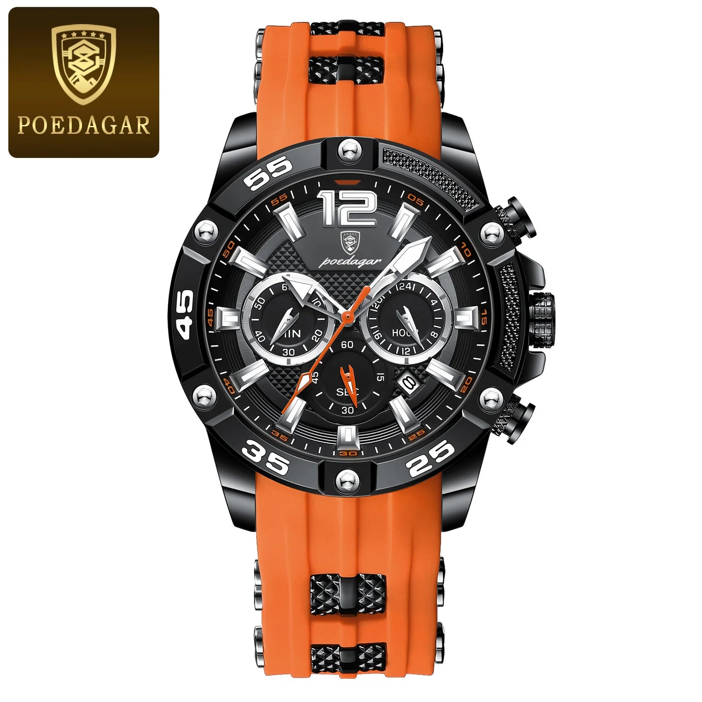 POEDAGAR Casual Men Watch Luxury Waterproof Luminous Chronograph Date Man Wristwatch Military Quartz Men's Watches High Quality