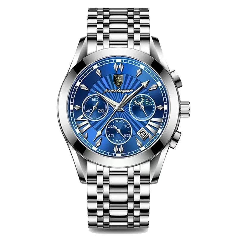 POEDAGAR Casual Sport Watches for Men Top Brand Luxury Stainless Stain Wrist Watch Man Clock Fashion Waterproof Quazt Wristwatch