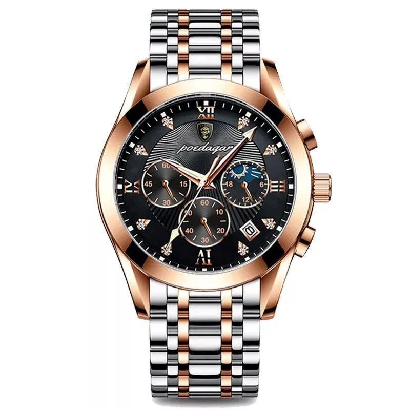 POEDAGAR Casual Sport Watches for Men Top Brand Luxury Stainless Stain Wrist Watch Man Clock Fashion Waterproof Quazt Wristwatch