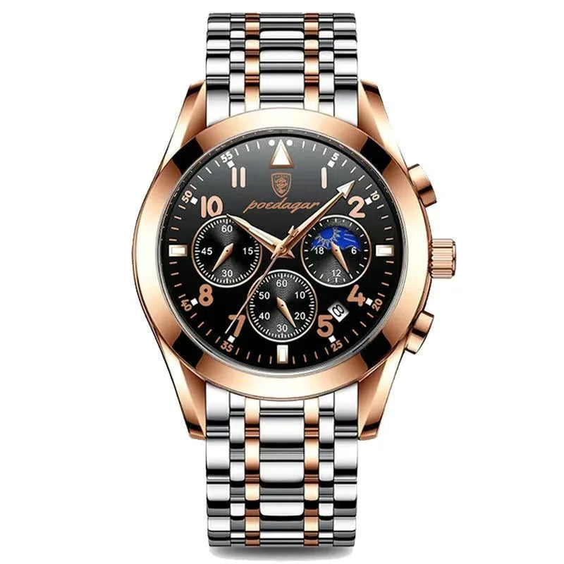 POEDAGAR Casual Sport Watches for Men Top Brand Luxury Stainless Stain Wrist Watch Man Clock Fashion Waterproof Quazt Wristwatch