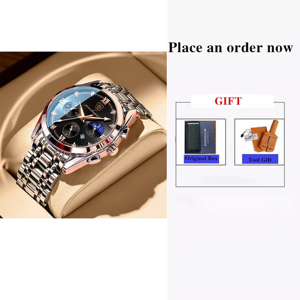 POEDAGAR Fashion Date Quartz Men Watches Top Brand Luxury Male Clock Sport Mens Wristwatch Fashion Waterproof Luminous Man Watch