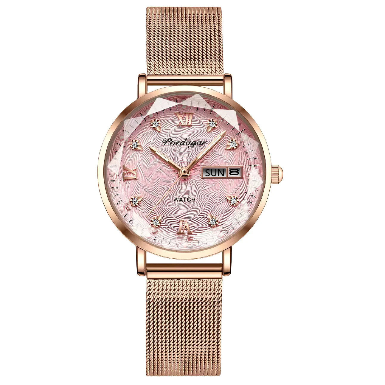 POEDAGAR Fashion Dress Watch Luxury Elegant Waterproof Luminous Date Week Quartz Women's Watches Gift Casual relojes para mujer