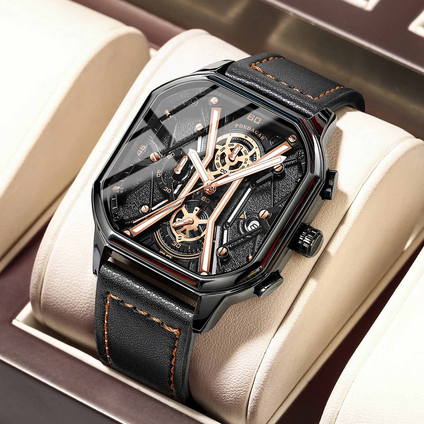 Fashion Men Leather Strap Wristwatches