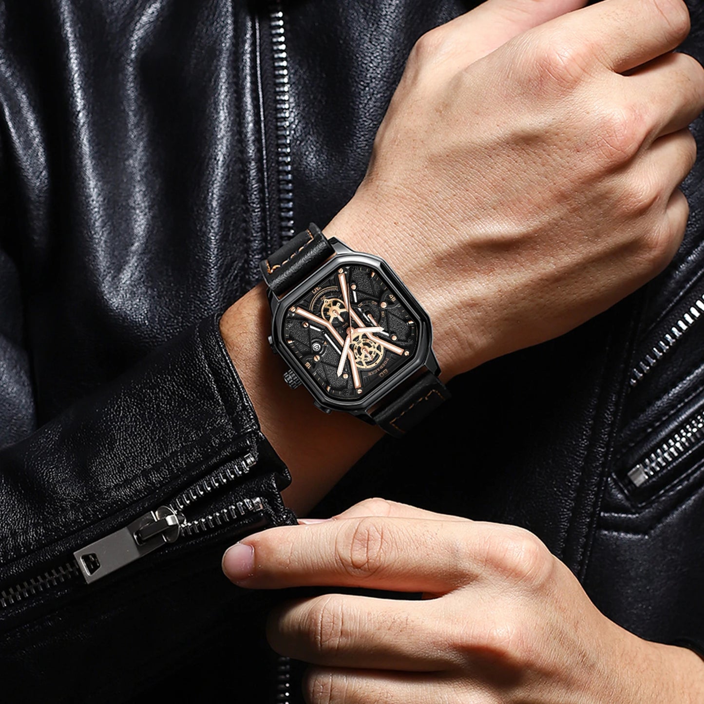 Fashion Men Leather Strap Wristwatches