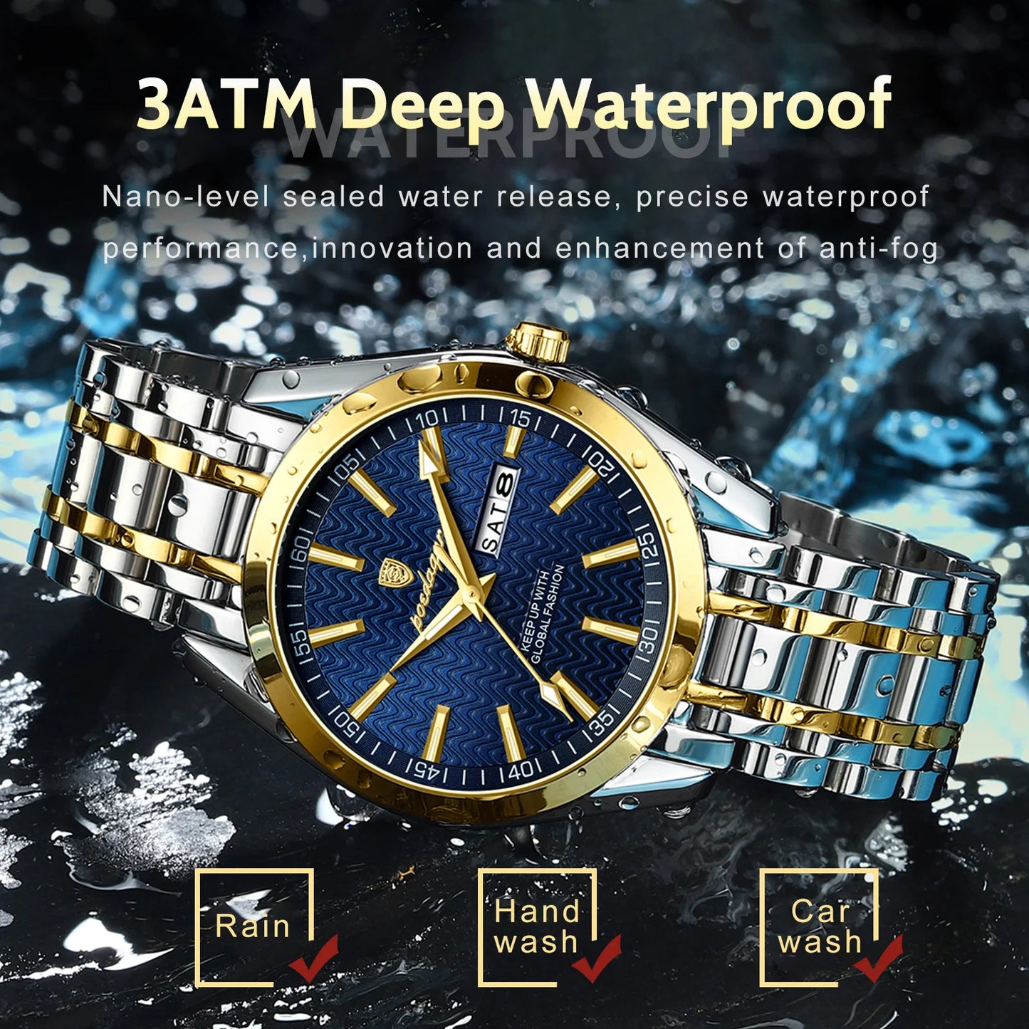 POEDAGAR Luxury Business Man Watch for Men Waterproof Luminous Stainless Steel Date Week Men's Quartz Watches High Quality Reloj